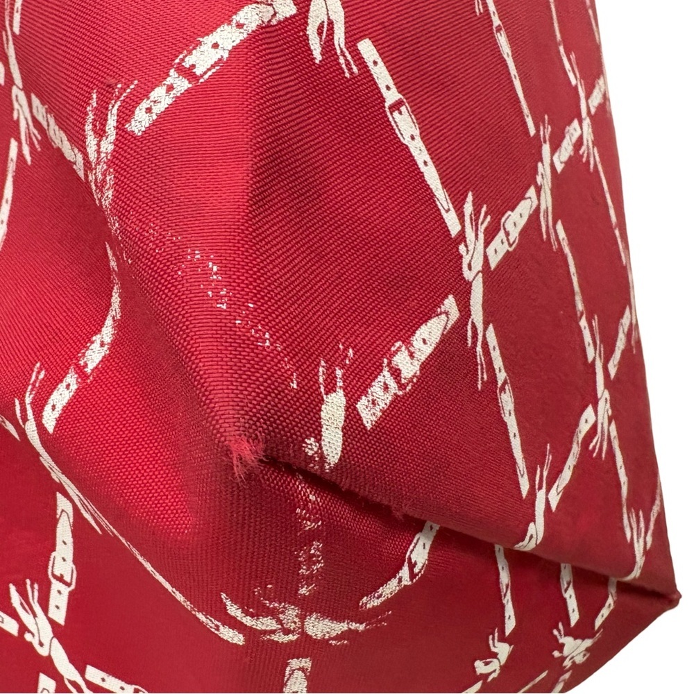 Longchamp Le Pliage Medium Band Signature Panther Print Nylon Shoulder Bag Red - Picture 13 of 16